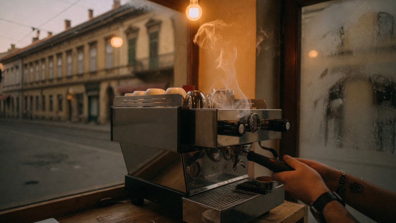 Espresso stroj i para